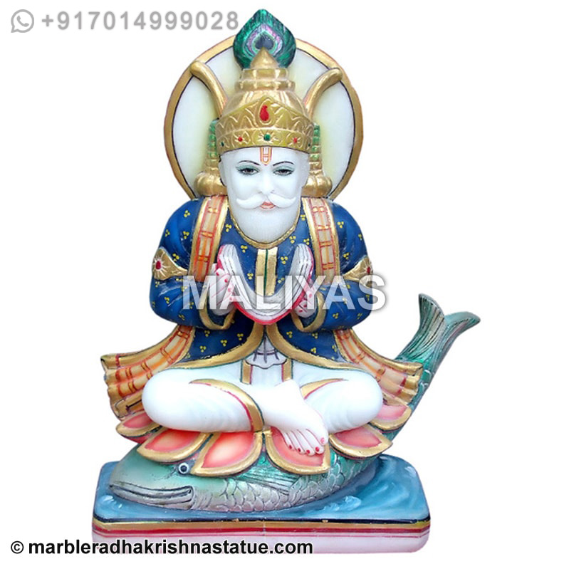 Beautiful Marble Jhulelal Murti
