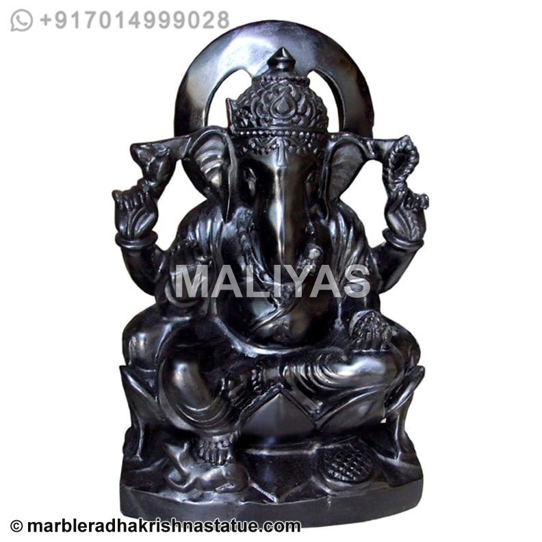 Black stone Ganesha Statue