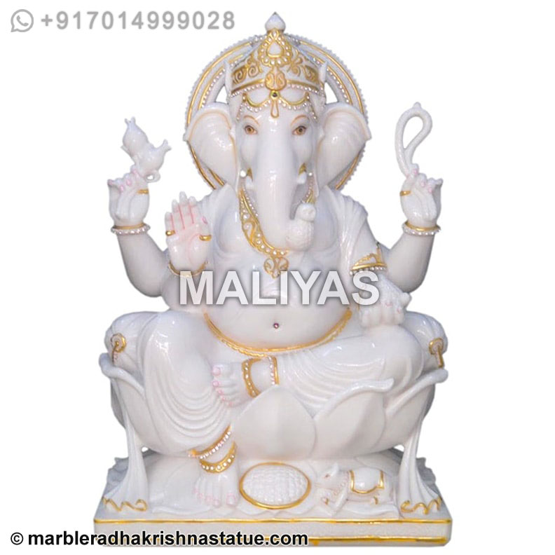 Ganesh White Marble Statues