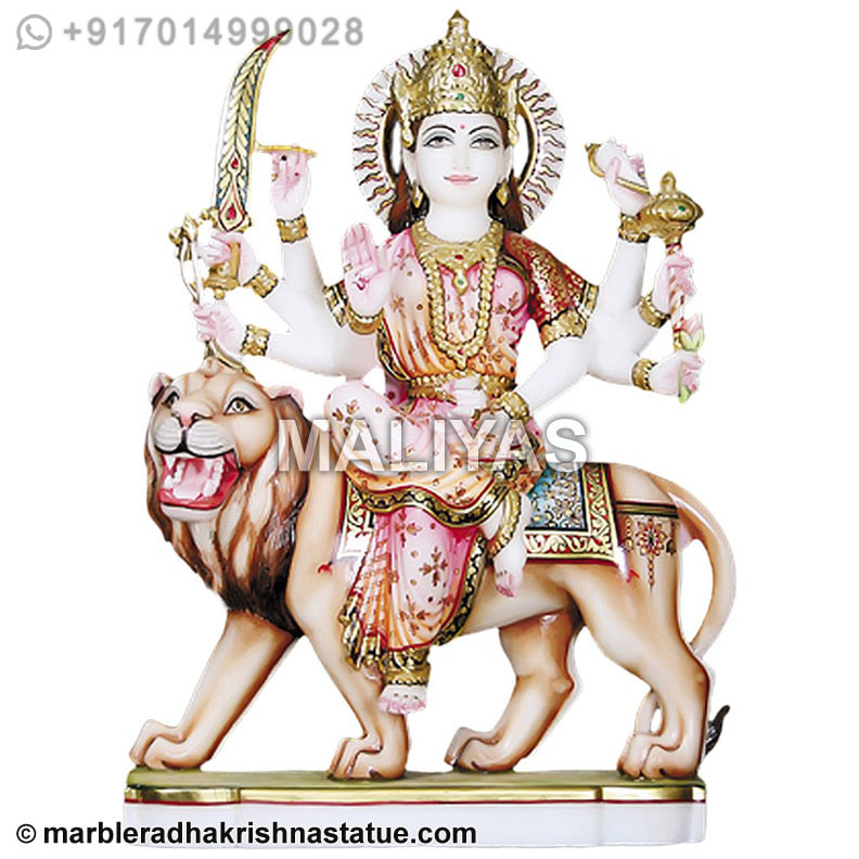 Goddess Durga Marble Statue