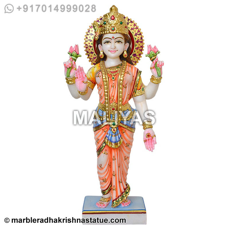 Makrana Marble Lakshmi Ji Statue