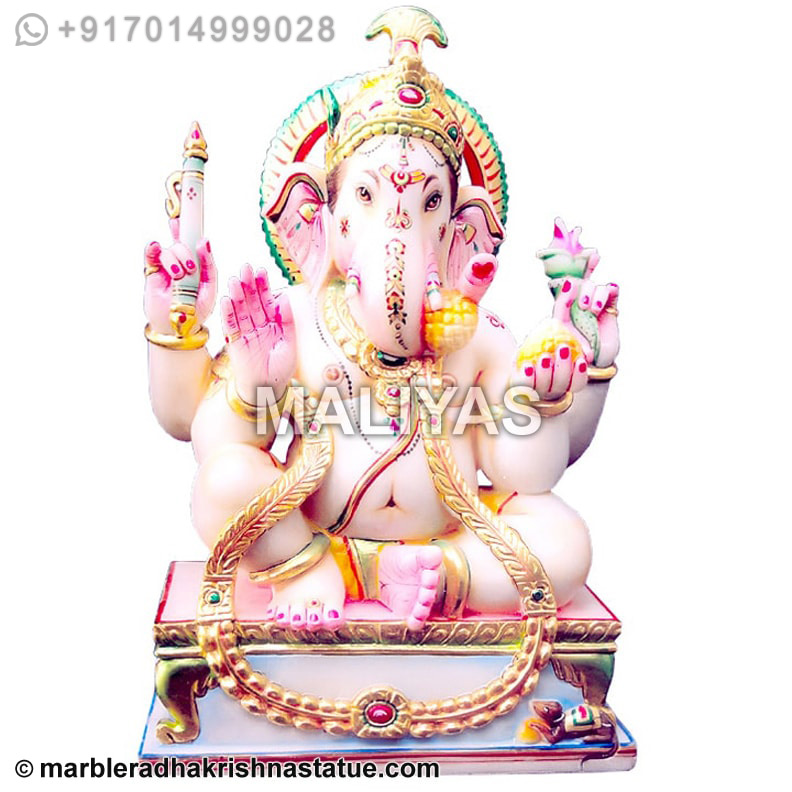 Marble Abhaya Ganesh Statue