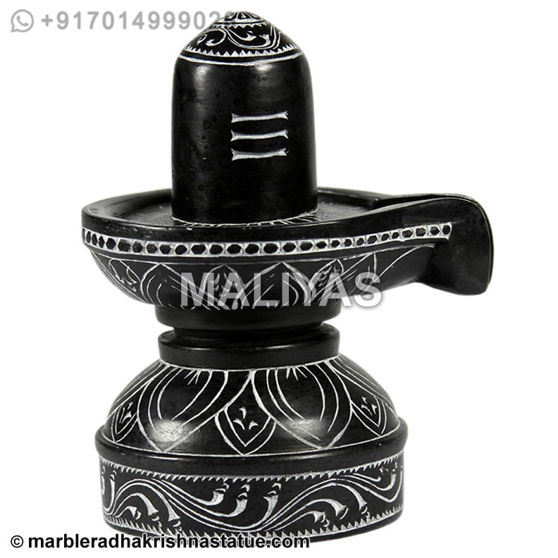 Marble Black Marble Shivling Statue