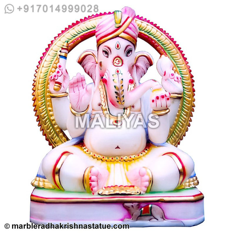 Marble Ganesh Large Seated Statue