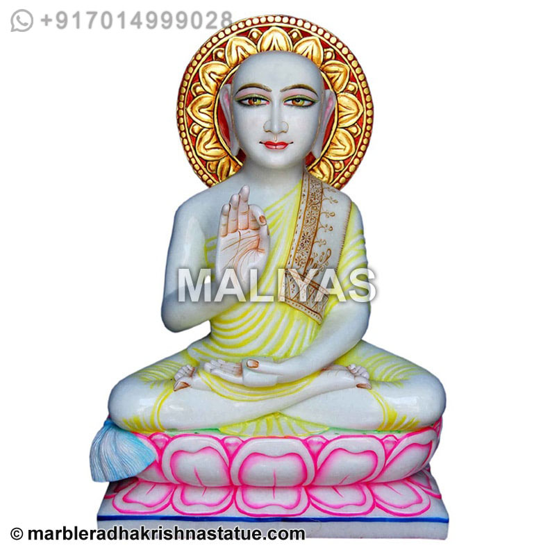 Marble Gautam Swami Statue