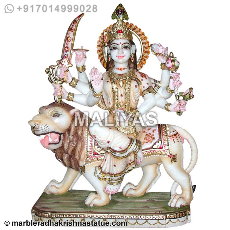 Marble Goddess Durga Statue