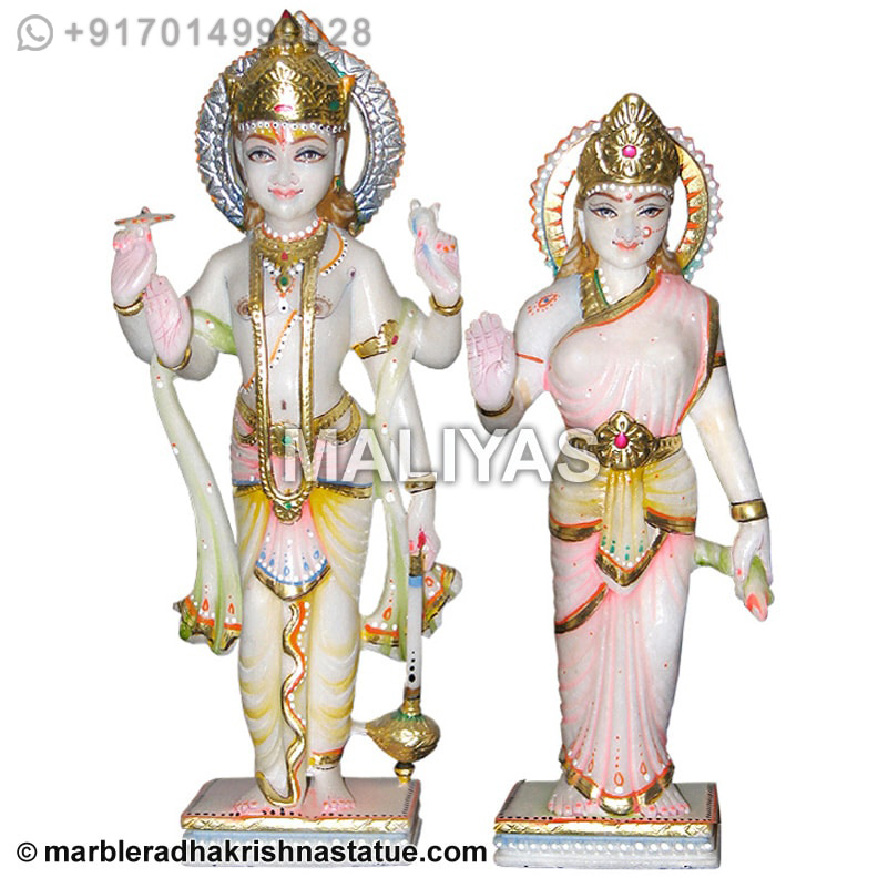 Marble Lakshmi Vishnu Sculpture