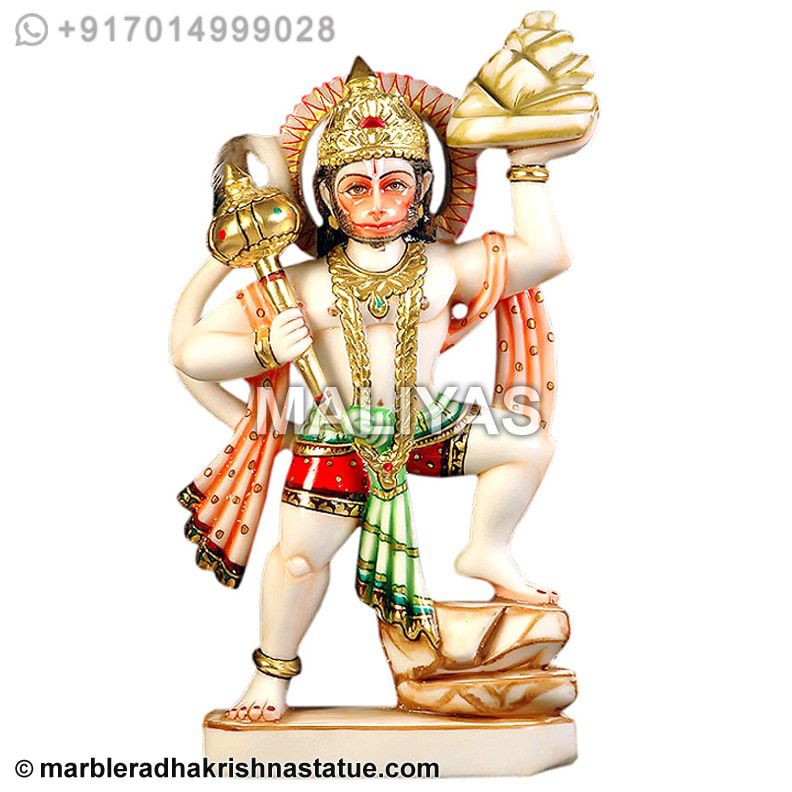 Marble Lord Veer Hanuman Sculpture
