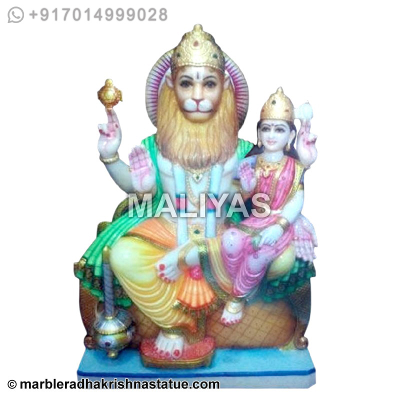 Marble Narasimha Statue with Laxmi