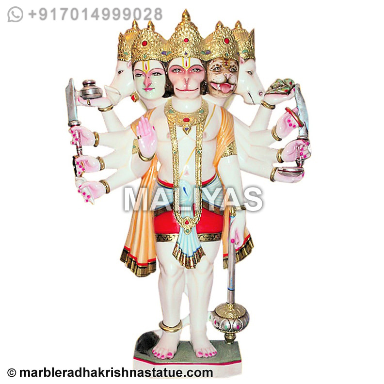 Marble Panchmukhi Hanuman Statue