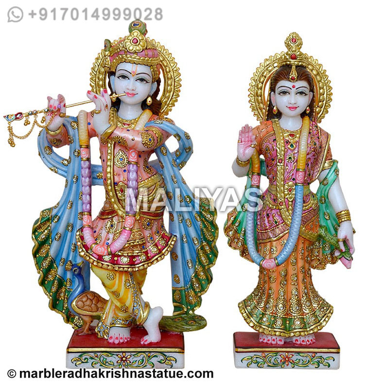 Marble radha krishna sculpture