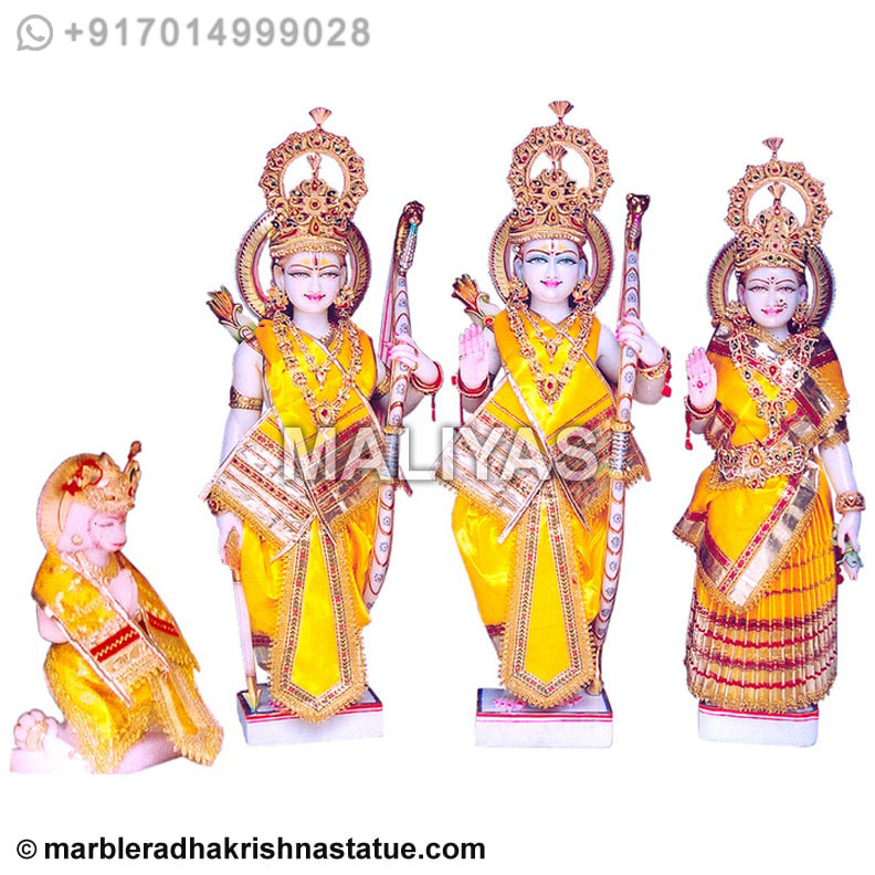 Marble Ram Darbar Statue with Das Hanuman