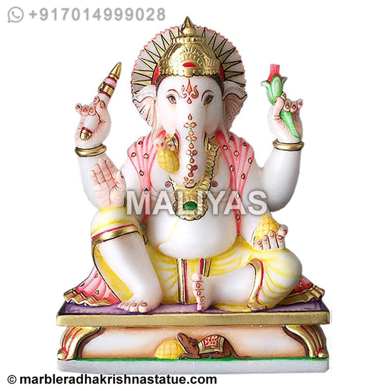 Marble Seated Ganesh Idols