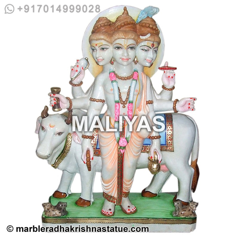 Marble Standing Dattatreya Statue