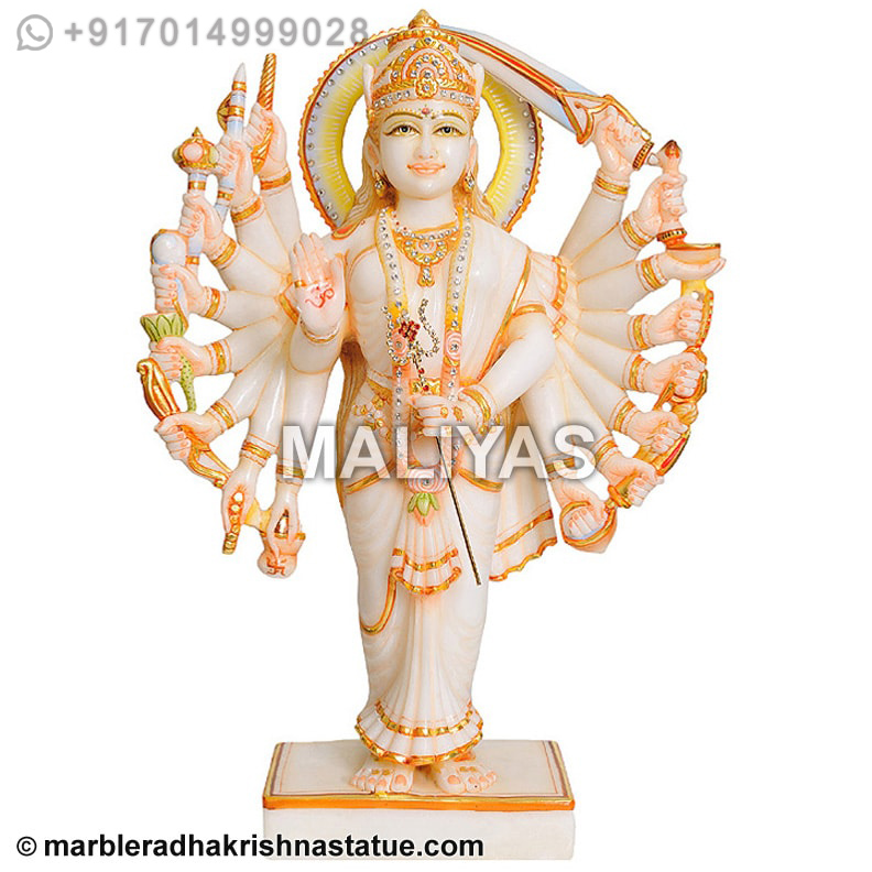 Marble Standing Durga Maa Statue