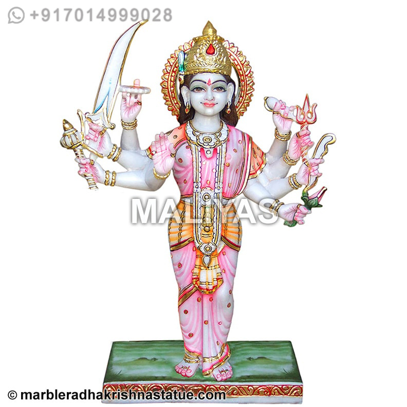 Marble Standing Durga Statue