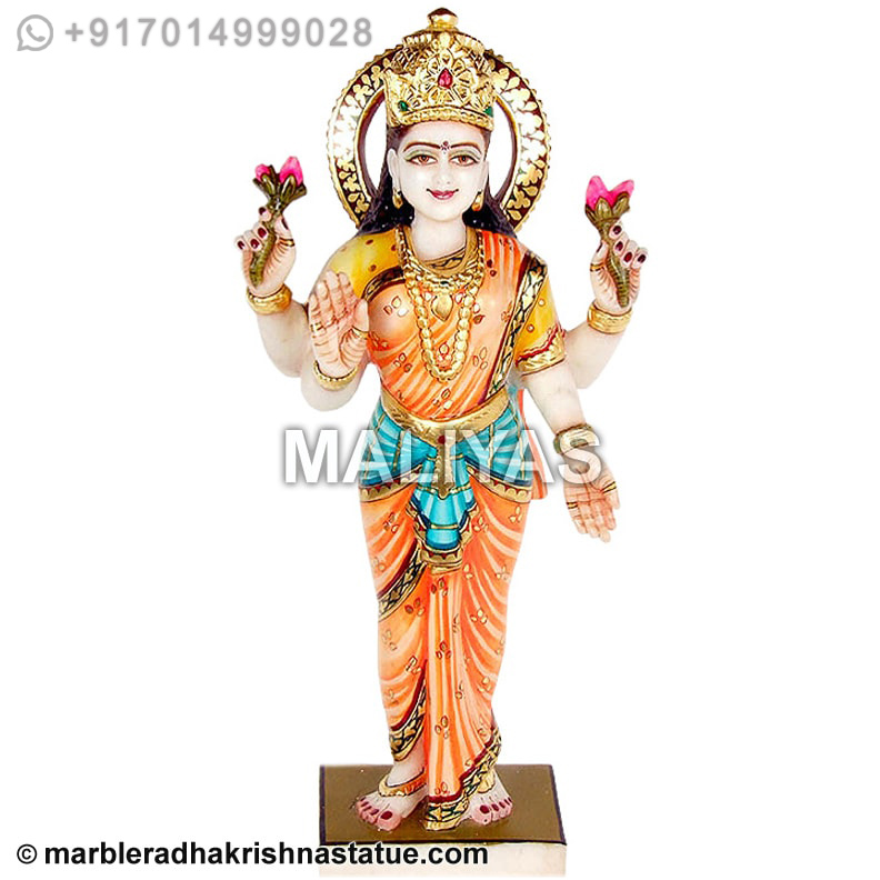 Marble Standing Lakshmi Statue