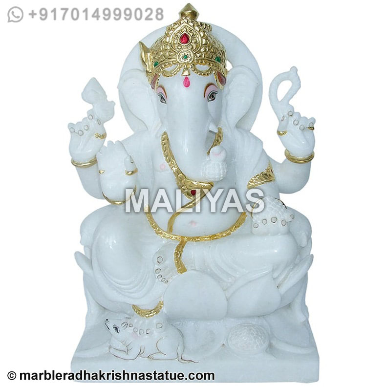 Marble White Ganesh ji Statue