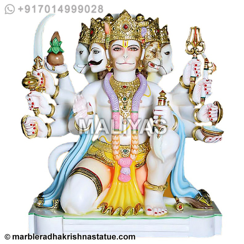Panchmukhi Hanuman Marble Statue