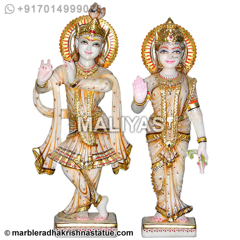 Radha Krishna Religious Marble Statues