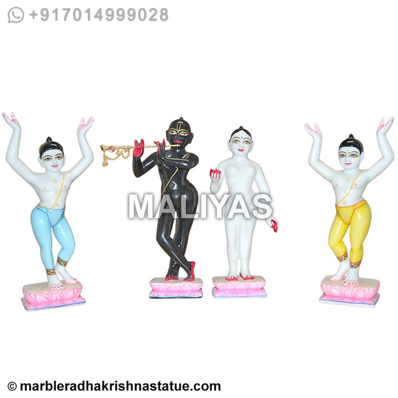 Radha Krishna with Gaura Nitai Deities