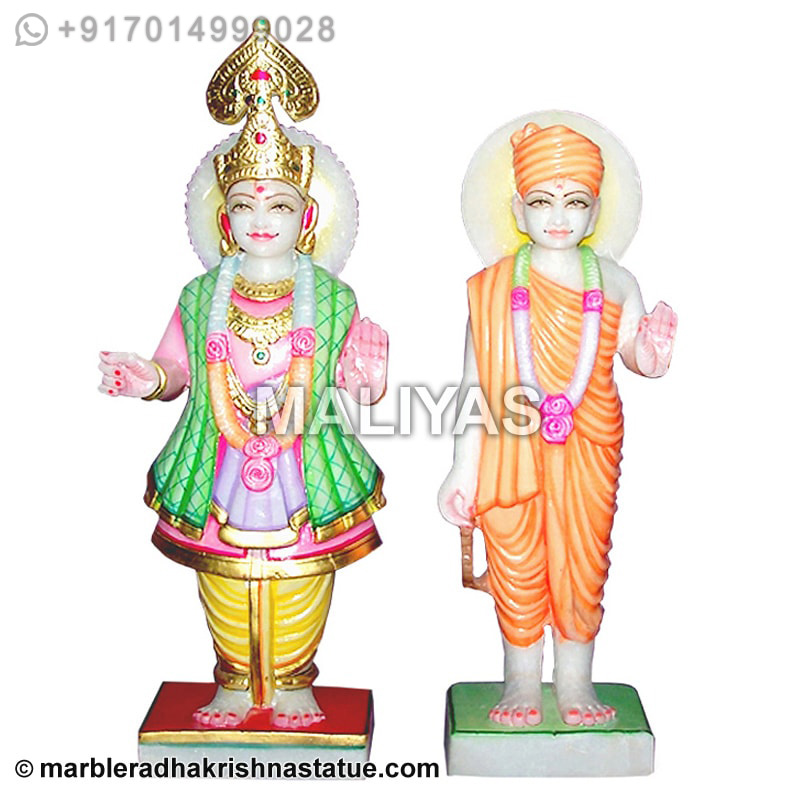 Swaminarayan White Marble Statue