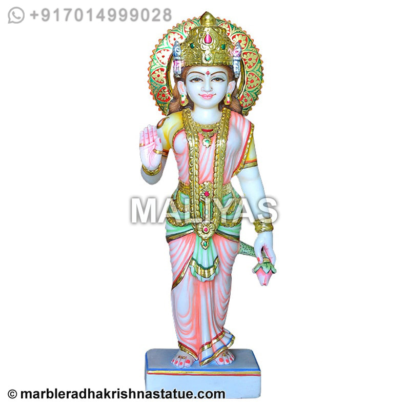 Traditional White Lakshmi Statue