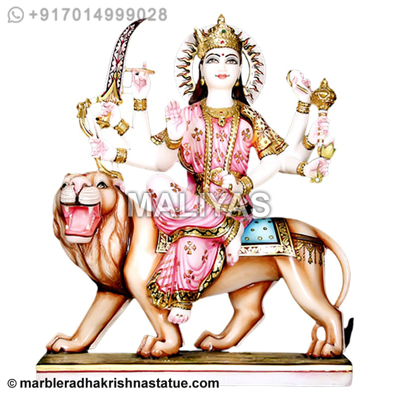 White Makrana Marble Durga Maa Statue
