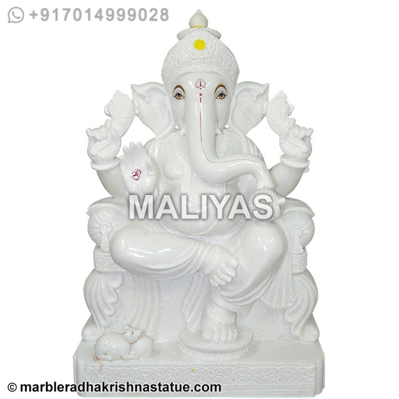 White Marble Ganapti Moorti