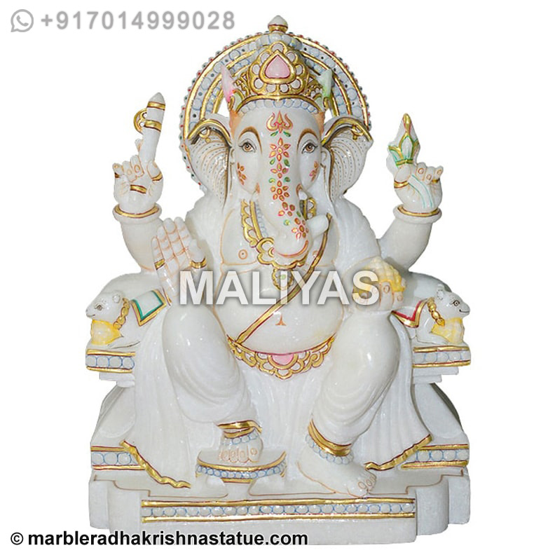 White Marble Ganesha Idol