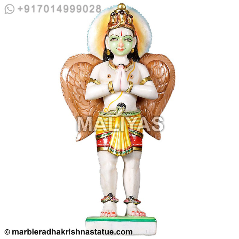 White marble garuda statue