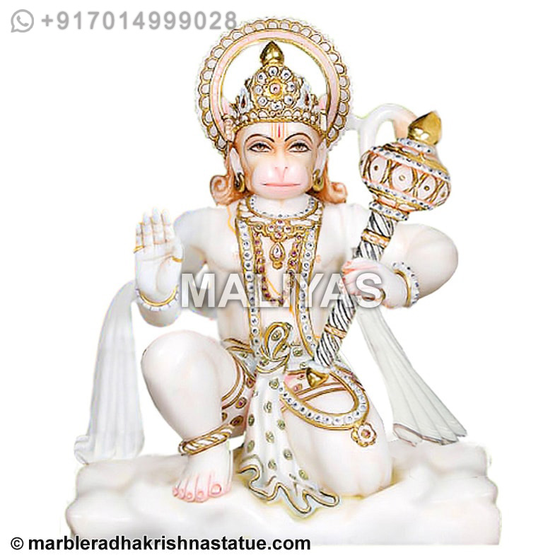 White Marble Hanuman Idol
