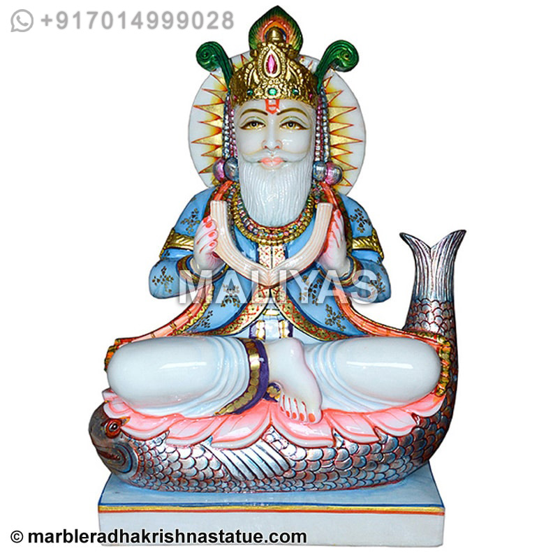 White Marble Jhulelal Staue