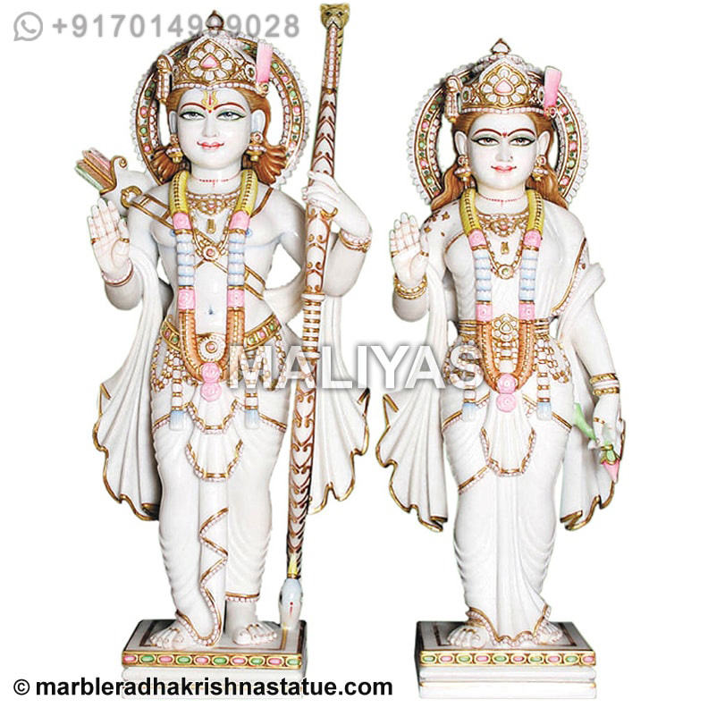 White marble ram sita statue
