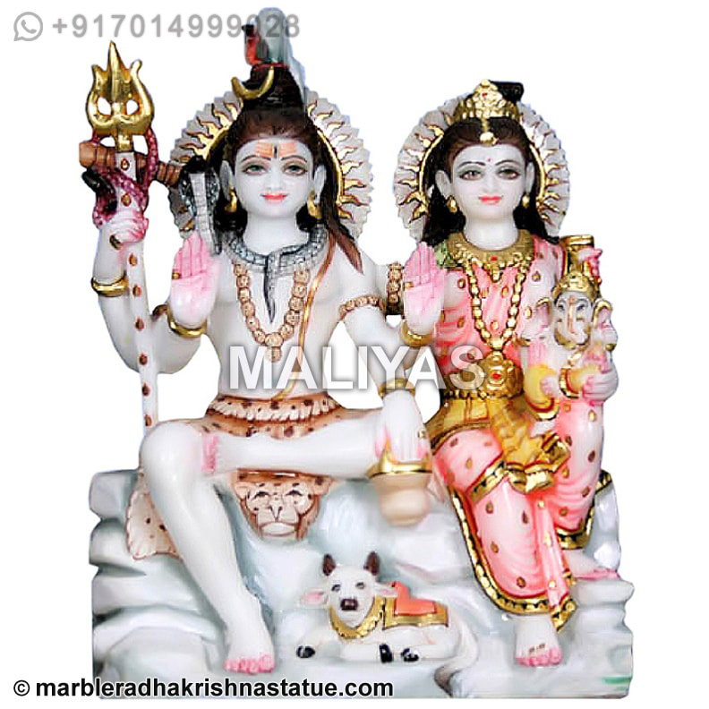White Marble Shiva Parvati Statue