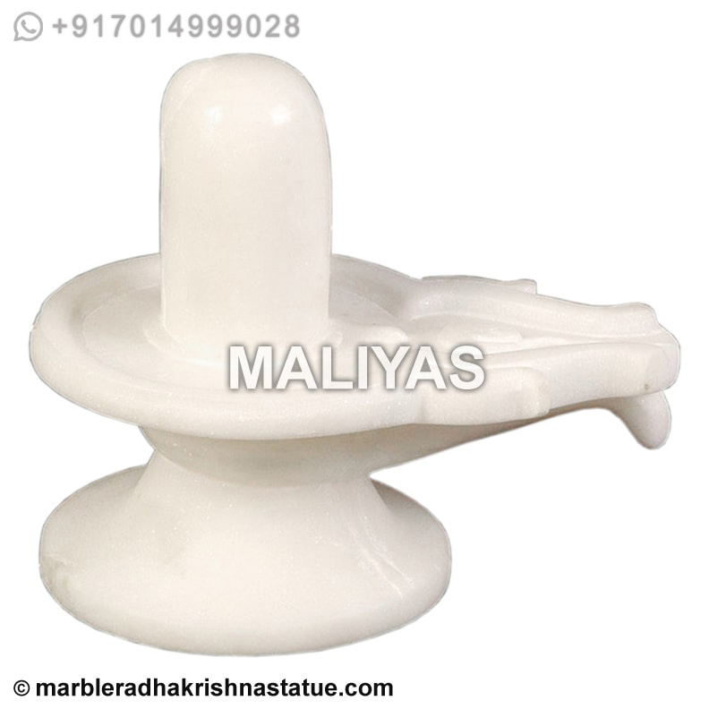 White Marble Shivling Statue