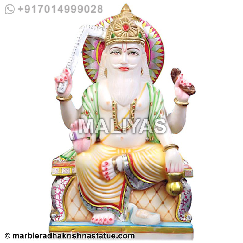 White Marble Vishwakarma Statue
