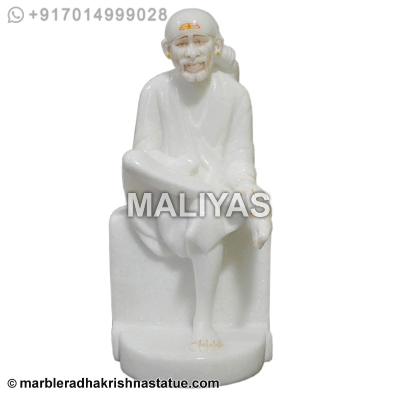 White Saibaba Marble Statue