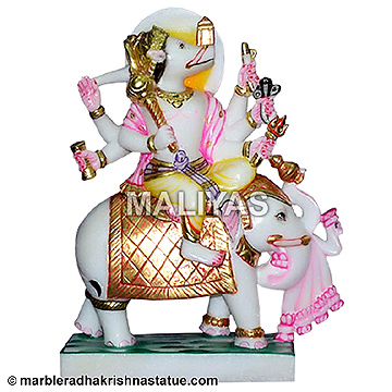 Marble Manibhadra Statue