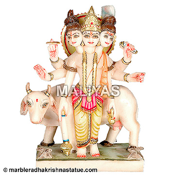 White Marble Dattatreya Statue