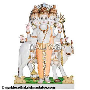 God Dattatreya Marble Statue