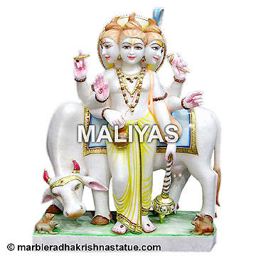 White Dattatreya Marble Statue Online