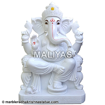 White Marble Ganesha Statue