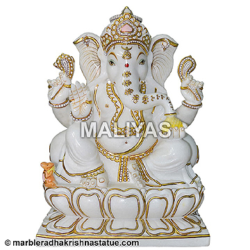 White Marble Ganesh Statue
