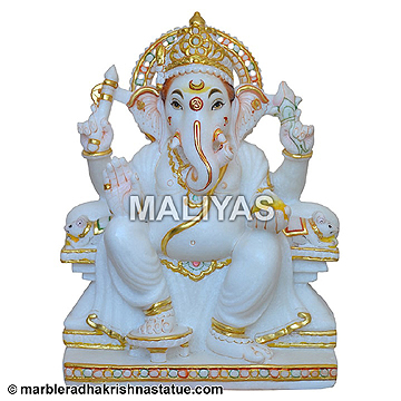 Makrana Marble Ganesh Murti Statue