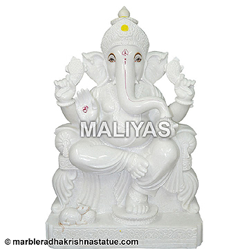 White Marble Ganapti Moorti