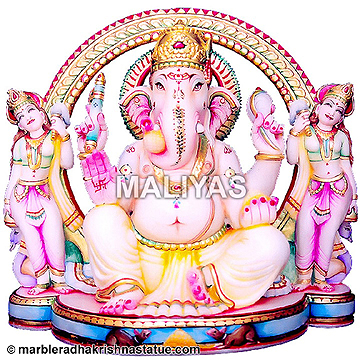 Marble Riddhi Siddhi Ganesha Statue
