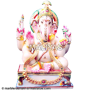 Marble Abhaya Ganesh Statue