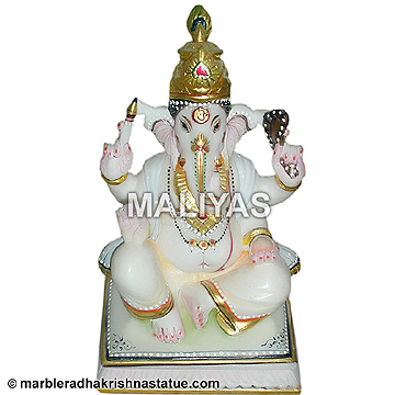 Marble Small Altar Ganesh Statue