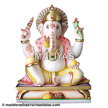 Marble Seated Ganesh Idols